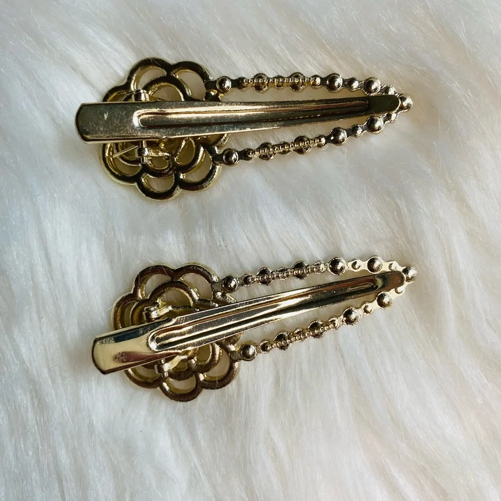 Camellia Flower pearl Hair clips Hairpins Women Hair Accessories Lot 2